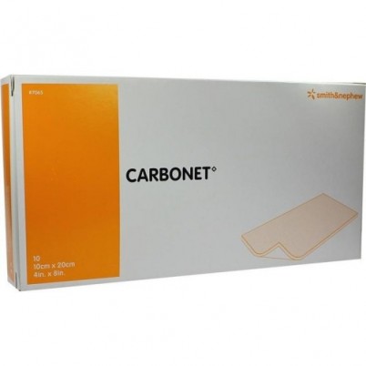 Повязка Carbonet абсорбирующая с активированным углем, поглощает запах и не прилипает к ране, стерильная, 10х20см, 7065