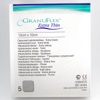Повязка Грануфлекс (Granuflex xthin) 10х10 см, супертонкая гидроколлоидная для слабо экссудативных ран, 187954
