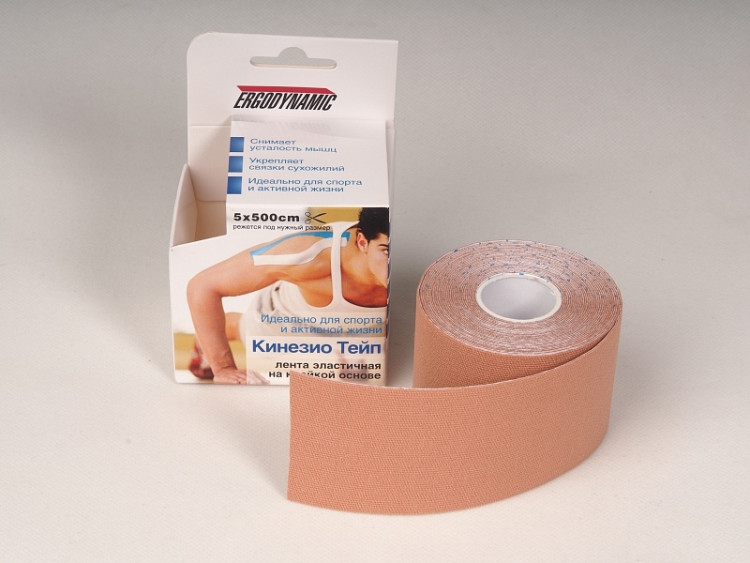 Кинезио Тейп Ergodynamic 5см ×5м водостойкий от боли и воспаления