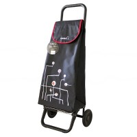 Тележка хозяйственная Garmol с сумкой Bosque, шасси с движением по ступенькам, 50 кг, 59 л, цвет черный, 2183х3BQ