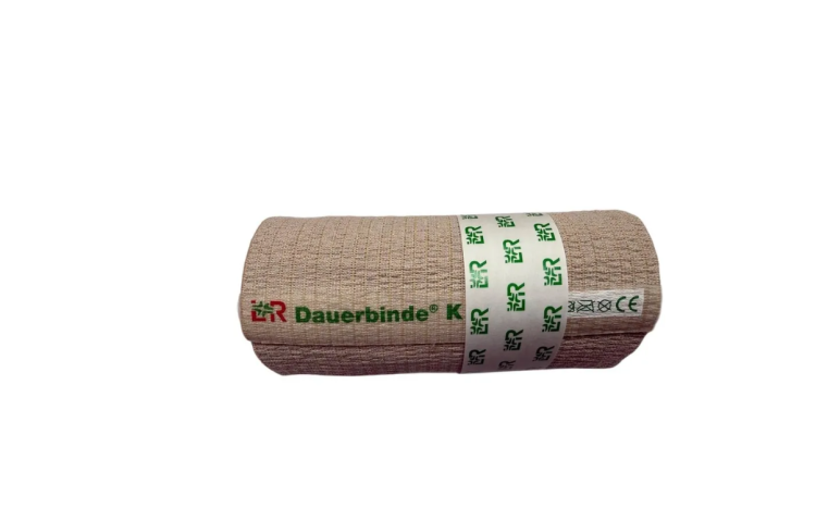 Бинт эластичный Dauerbinde K (Дауэрбинде К) большой растяжимости , телесный, 12см х7м, 105911