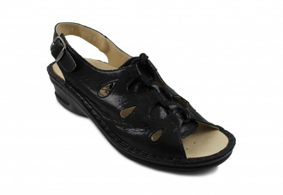 Туфли Сурсил-Орто женские ортопедические летние съемная стелька натуральная кожа черные, 255046