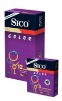 Презервативы цветные Sico / Сико Color, с ароматизированной силиконовой смазкой, с накопителем, из латекса, 3 штуки