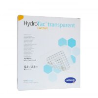 Повязка HydroTac transparent comfort (ГидроТак транспарент комфорт) гидрогелевая прозрачная самоклеящаяся для сухих ран 12.5х12.5см, 10шт, 685921
