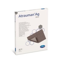 Повязка Atrauman AG с серебром мазевая антибактериальная для ран любого типа 10х10см, 3шт, 499572