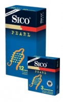 Презервативы с точечным рифлением Sico / Сико Pearl, дополнительная стимуляция, с накопителем, прозрачные, латекс, 12 шт
