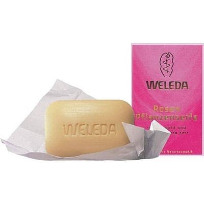 Мыло для тела розовое Weleda (Веледа) очищает увлажняет и восстанавливает кожу, 100г
