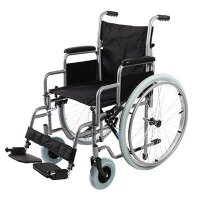 Кресло - коляска Barry R1, механическая, складная, прочная стальная рама, съемные подножки и подлокотники