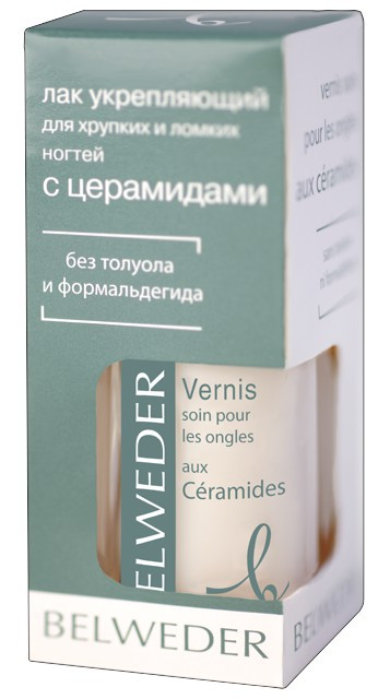 Лак для хрупких и ломких ногтей Belweder / Бельведер, церамиды, восстанавливает эластичность пластины, 8 мл