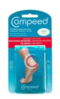 Пластырь от влажных мозолей Compeed (Компид) плотно прилегает к коже и уменьшает трение, размер средний, 5шт