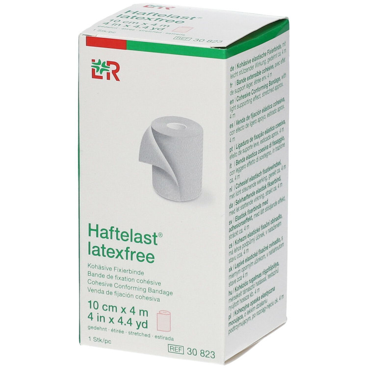 Бинт компрессионный Haftelast (Хафтэласт) поддерживающий и фиксирующий эластичный, 10см х4м, 30823