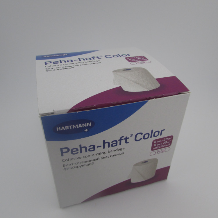 Бинт Peha-haft Color (Пеха Хафт Колор) самофиксирующийся, белый, 8см х 20м, 300013