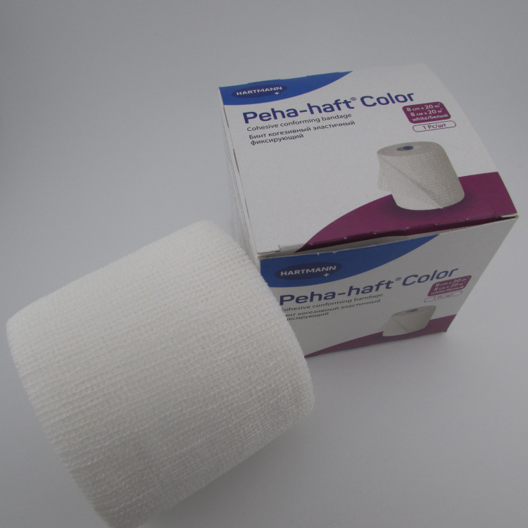 Бинт Peha-haft Color (Пеха Хафт Колор) самофиксирующийся, белый, 8см х 20м, 300013