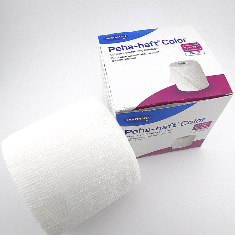 Бинт Peha-haft Color (Пеха Хафт Колор) самофиксирующийся, белый, 8см х 20м, 300013