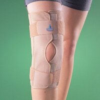 Ортез коленный OPPO Medical с металлическими шарнирами, двойная сильная фиксация, разъемная конструкция, 2037
