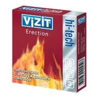 VIZIT Презервативы HI-TECH ERECTION C ВОЗБУЖДАЮЩЕЙ СМАЗКОЙ 3шт