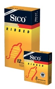 Презервативы ребристые Sico / Сико Ribbed, дополнительная стимуляция, с накопителем, из латекса, прозрачные, 3 штуки