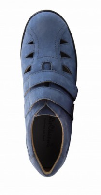 Туфли Сурсил-Орто женские ортопедические летние синие нубук, полнота 5, 241115