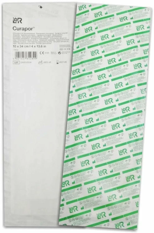 Повязка Curapor (Курапор) абсорбирующая стерильная, 10х34см, 50шт, 32918