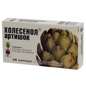 Препарат для печени Холесенол артишок, стимулирует желчеобразование, выводит  токсины, капсулы 0.4г, 36 шт в уп купить в Москве - цена от 638 руб,  доставка