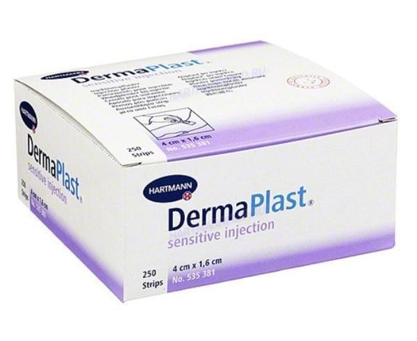 Пластырь инъекционный DermaPlast injection (ДермаПласт) гипоаллергенный, 1.6 х 4см, 250шт, 535353