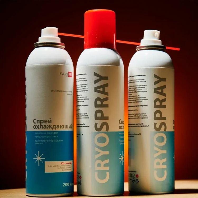 Спрей охлаждающий косметический CRYOSPRAY с высоким содержанием ментола 200 мл, 981683