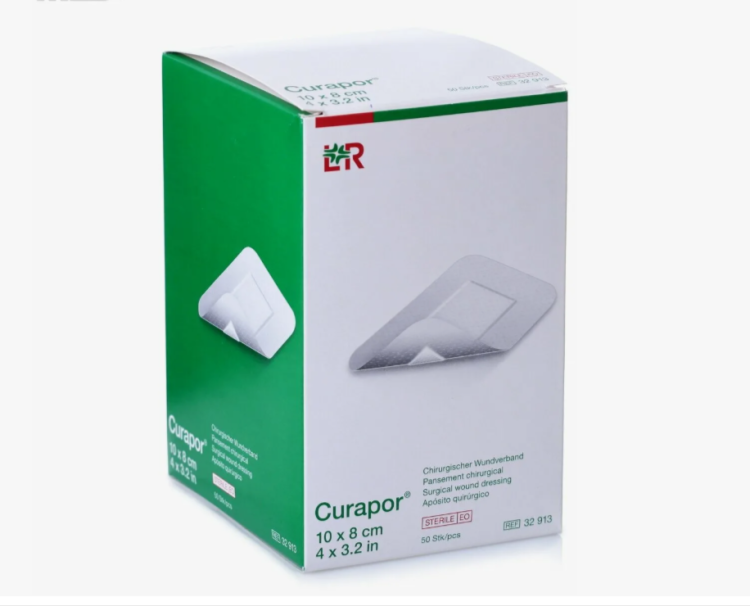 Повязка послеоперационная Curapor (Курапор) в стерильной упаковке, 10х8см, 50шт, 32913