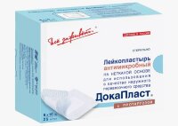 Повязка Докапласт с Протарголом (серебро) пластырная антимикробная, 6х10см, 25шт