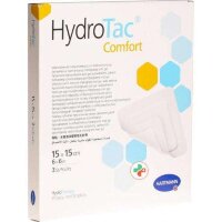 Повязка Гидротак комфорт (Hydrotac comfort) губчатая самоклеящаяся для влажного заживления ран 15х15см, 3шт, 685817