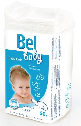 Ватные подушечки Bel Baby Pads детские с алоэ вера и провитамином B5, 60шт, 918561