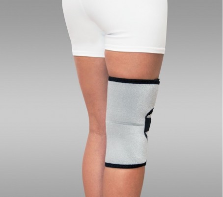 Бандаж для коленного сустава Крейт F-521 разъемный с вырезом и кольцом для коленной чашки, серый