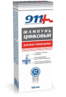 Шампунь для волос 911, цинковый, против перхоти, снимает зуд и раздражение, очищает кожу головы, объем 150мл