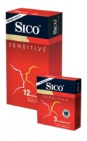 Презервативы контурные Sico / Сико Sensitive, силиконовая смазка, натуральный латекс, длина 180 мм, 12 штук в упаковке