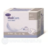 Подгузники MoliCare Premium extra (МолиКар Премиум экстра) впитыаемость 3 капли, размер XS (бедра 40-60см), 30шт, 169248