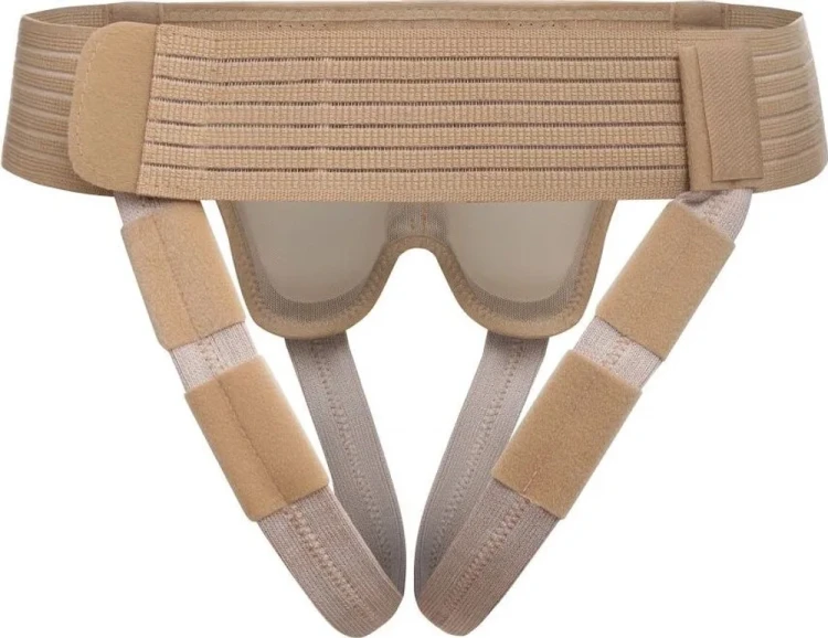 Бандаж  Экотен паховый грыжевой с двумя съемными двойными пелотами, бежевый, OPT ГПП-443H