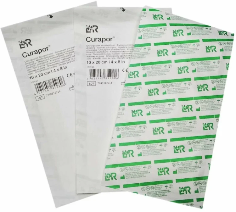 Повязка Curapor Transparent послеоперационная прозрачная влагозащитная для ран 10х20см, 25шт, 13104