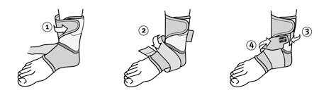 Ортез на голеностопный сустав Push med Ankle Brace, ленточная фиксация, компрессия, на левую ногу, цвет серый, 1.20.1