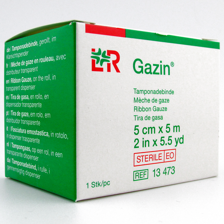 Тупферы Gazin (Газин) марлевые однослойные стерильные в рулоне, 5см х5м, 13473