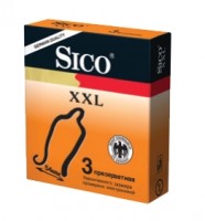 Презервативы увеличенного размера Sico / Сико, с накопителем, прозрачные, с силиконовой смазкой, размер XXL, 3 штуки