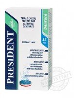 PRESIDENT Denture шипучие для очистки зубных протезов 32шт