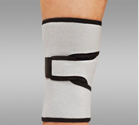 Бандаж для коленного сустава Крейт F-528 разъемный с фиксацией на застежки Velcro на обхват колена 38-46см, серого цвета