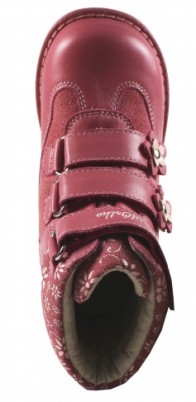 Ботинки Сурсил-Орто для девочек демисезонные ортопедические кожаные при плоскостопии, темно-розовые, 23-261