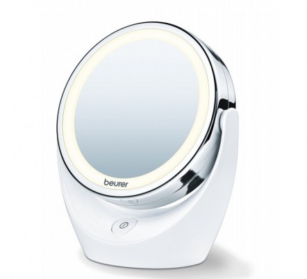 Зеркало косметологическое Beurer BS49 поворотное с функцией подсветки 5-ти кратным увеличением и хромовым покрытием