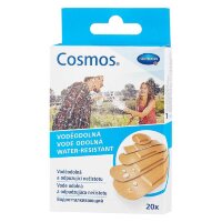 Пластырь Cosmos Water-Resistant (Космос водоотталкивающий) гипоаллергенный при повреждении кожи, 5 разных размеров, 20шт, 535133