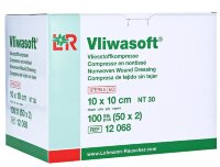 Салфетки Фливасофт (Vliwasoft) стерильные впитывающие 6-ти слойные из нетканого материала, 10х10см, 100шт, 12068