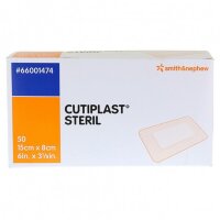 Повязка Cutiplast Sterile послеоперационная стерильная самоклеющаяся с впитывающей прокладкой, 15х8см, 50шт, 66001474