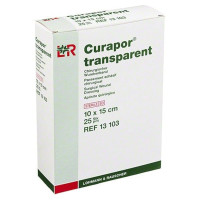 Повязка Курапор (Curapor Transparent) послеоперационная прозрачная влагозащитная для ран 10х15см 25шт, 13103