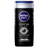 Гель для душа Нивея мэн / Nivea men сила угля, очищает, увлажняет, тонижирует, освежает, смягчает, 250 мл