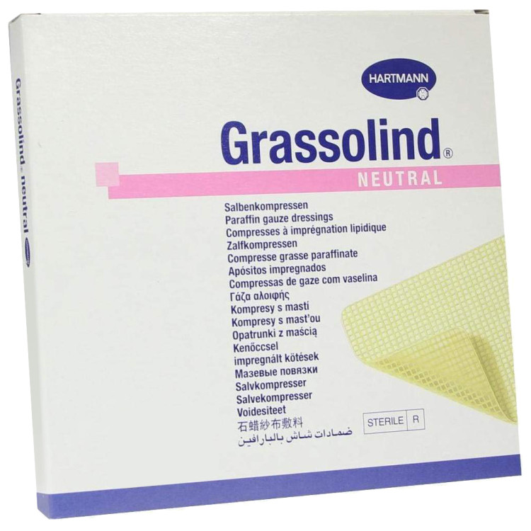 Повязка Grassolind (Гразолинд) мазевая без фармпрепаратов для ран, стерильная, 10х20см, 30 шт., 4993363