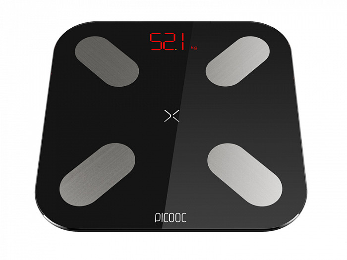 Весы Picooc mini black умные (синхронизируются с мобильным через Bluetooth Smart), определяют 12 параметров